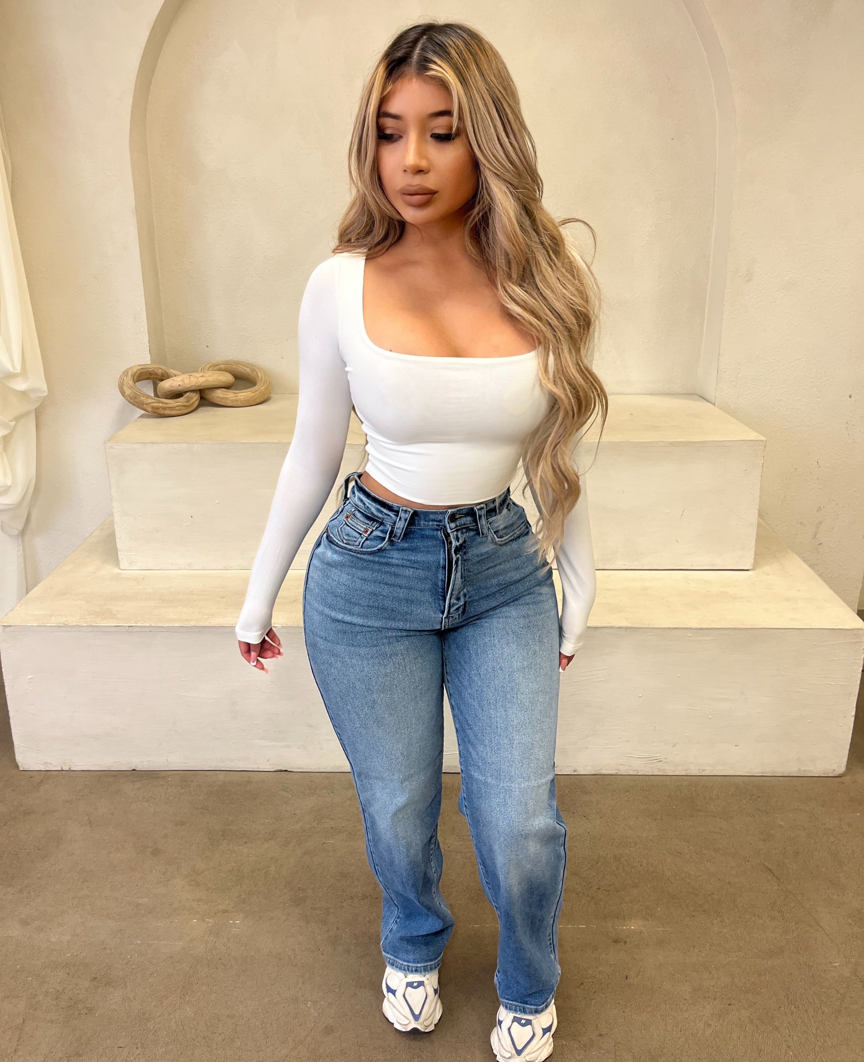 Chris Super Rise Dad Jeans(Medium)