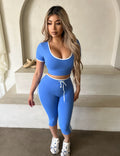 Hazel Capri Set(Blue)